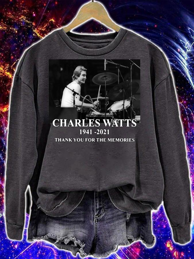 Thank You Charlie Watts For Drummer Music Band Memories 1941-2021 t-shirt sweatshirt