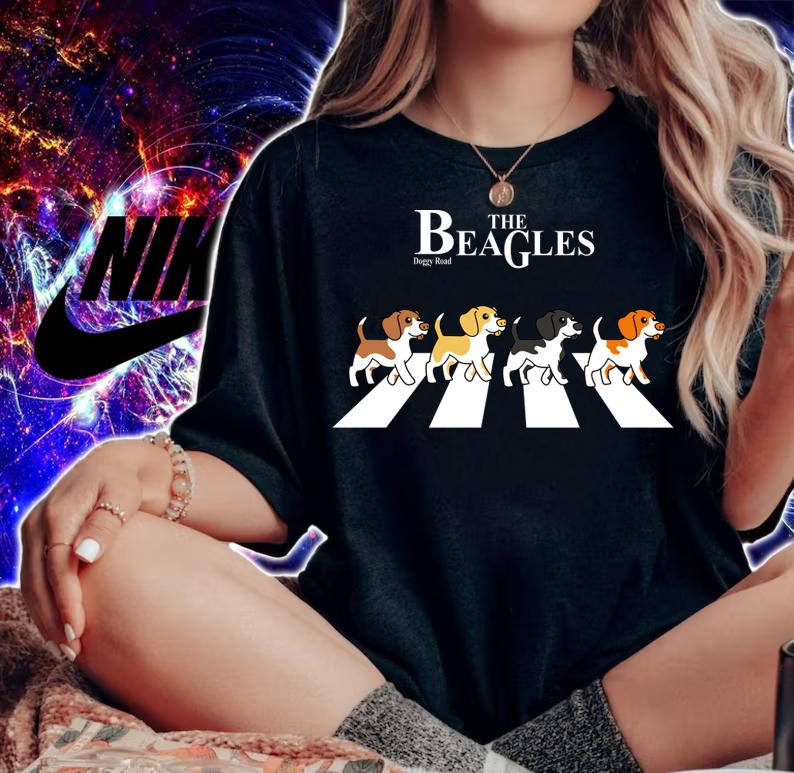 The Beagles parody The Beatles abbey road t-shirt woman shirt