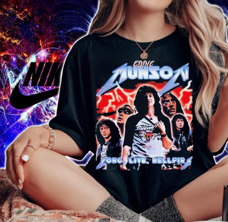 Eddie Munson long live hellfire graphic t-shirt woman shirt