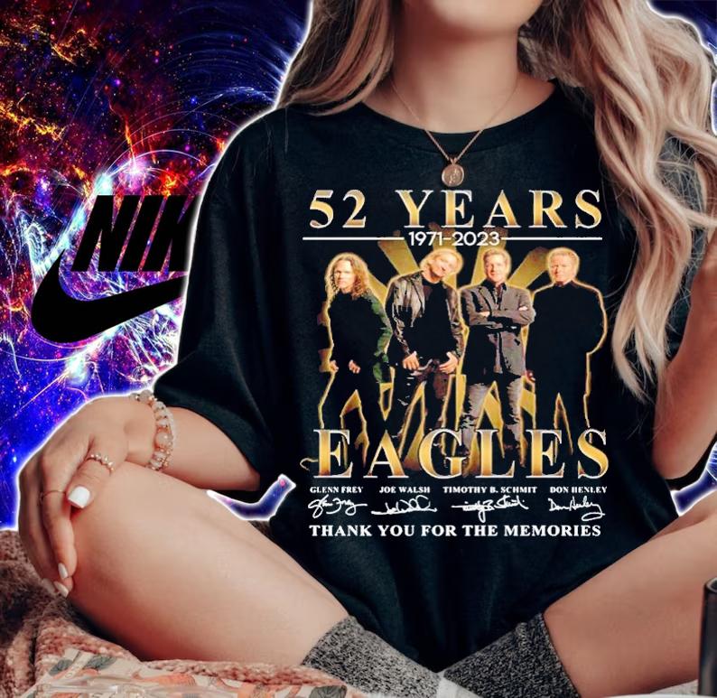 52 Years 1971-2023 Eagles Signatures Thank You For The Memories Shirt t-shirt woman shirt
