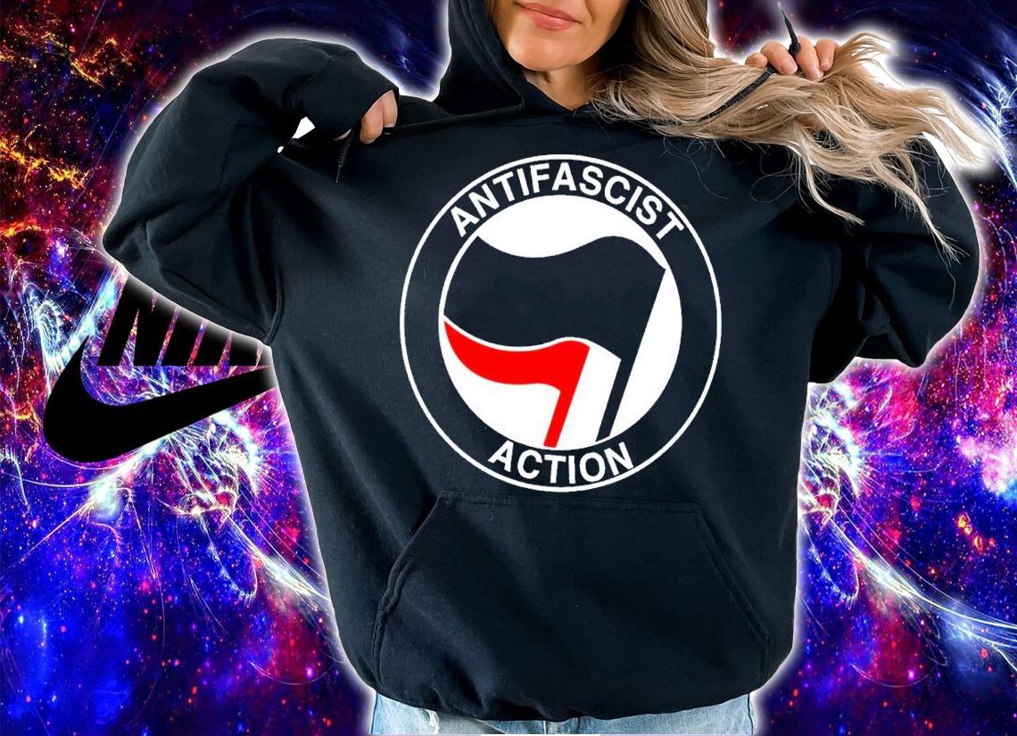 Anitfascist action flag shirt t-shirt hoodie