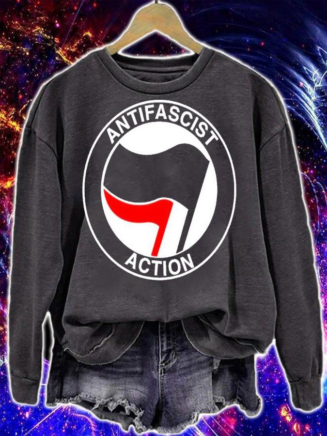 Anitfascist action flag shirt t-shirt sweatshirt