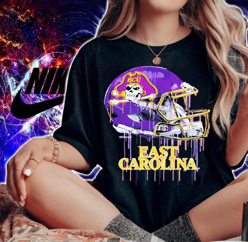 East Carolina Pirates Original Dripping Football Helmet Shirt t-shirt woman shirt