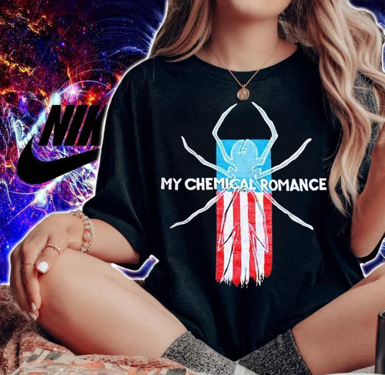 MCR Spider American Flag shirt t-shirt woman shirt