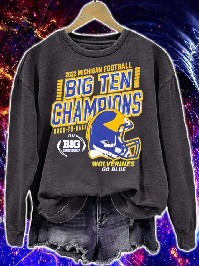 Michigan Wolverines 2022 Big Champions Back To Back Go Blue Shirt t-shirt sweatshirt