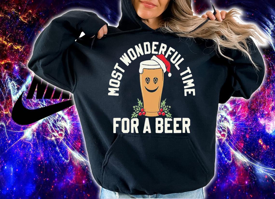 Most Wonderful Time For A Beer Christmas shirt t-shirt hoodie