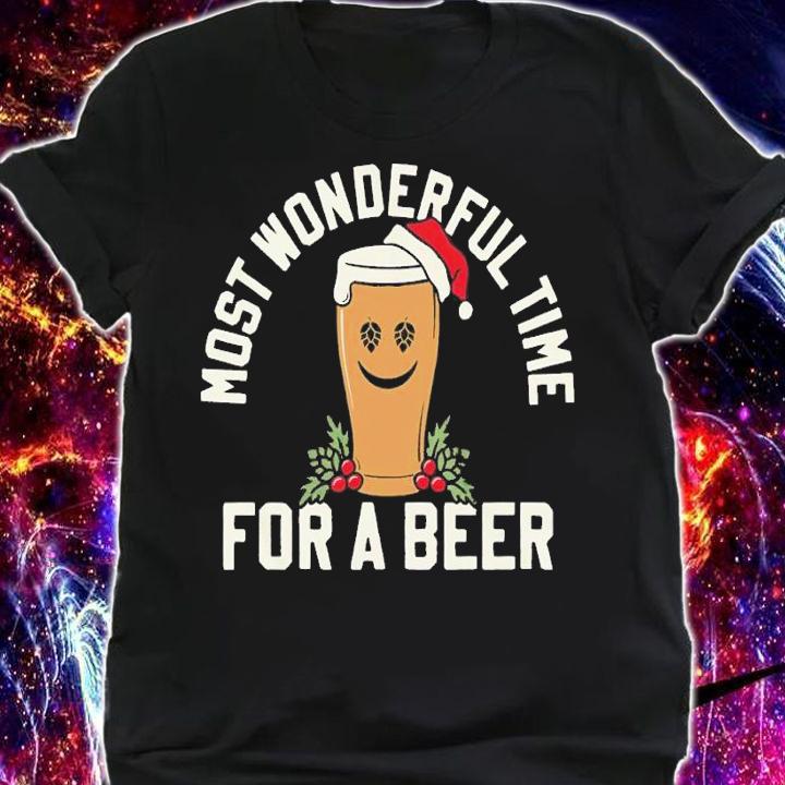 Most Wonderful Time For A Beer Christmas shirt t-shirt shirt