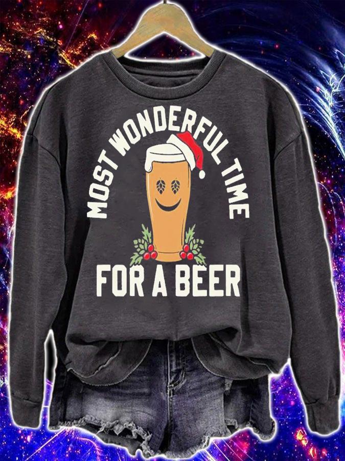 Most Wonderful Time For A Beer Christmas shirt t-shirt sweatshirt