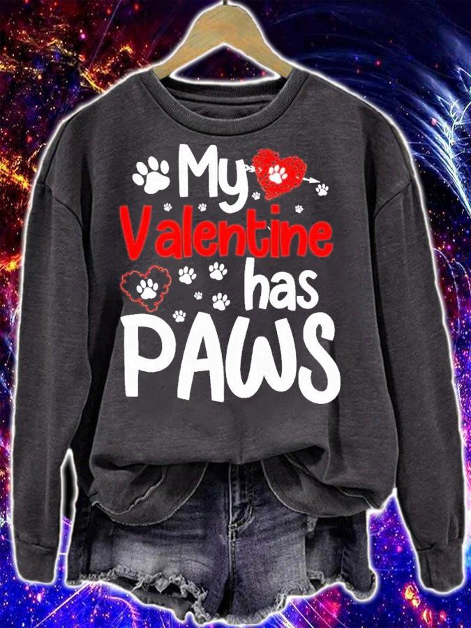 My Valentine has paws cat paws shirt t-shirt sweatshirt