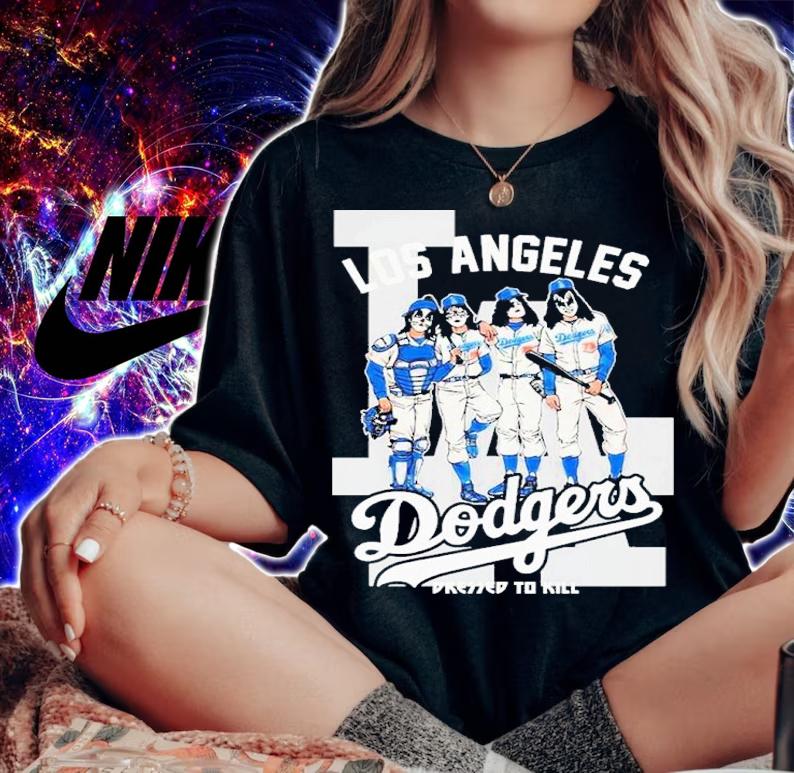 Los Angeles Dodgers Kiss Band Dressed To Kill Shirt t-shirt