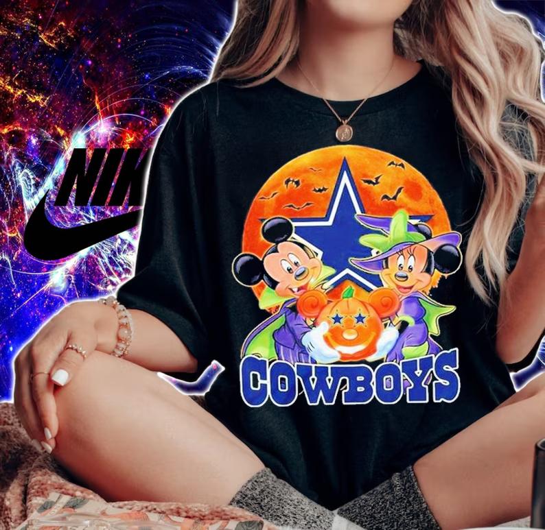 Mickey Mouse And Minnie Mouse Dallas Cowboys Halloween Shirt t-shirt woman shirt