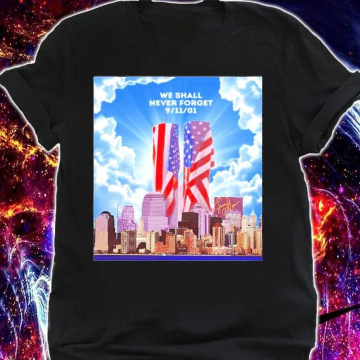 Remembering 911 S.E.V. Autographed Print by The Artist Classic Patriot Day T-Shirt t-shirt