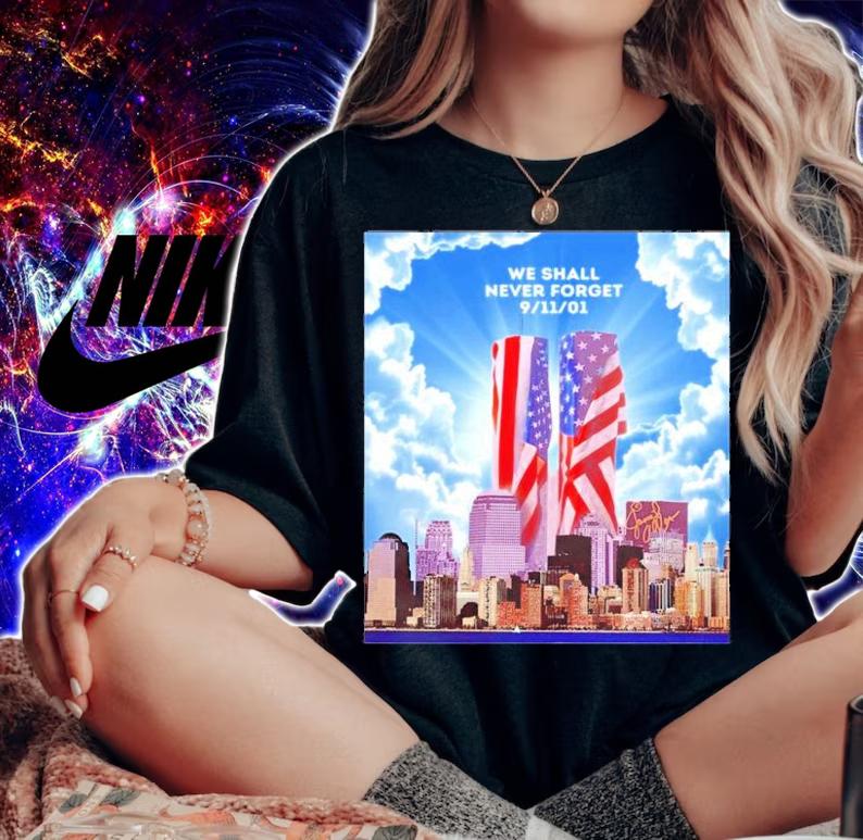 Remembering 911 S.E.V. Autographed Print by The Artist Classic Patriot Day T-Shirt t-shirt