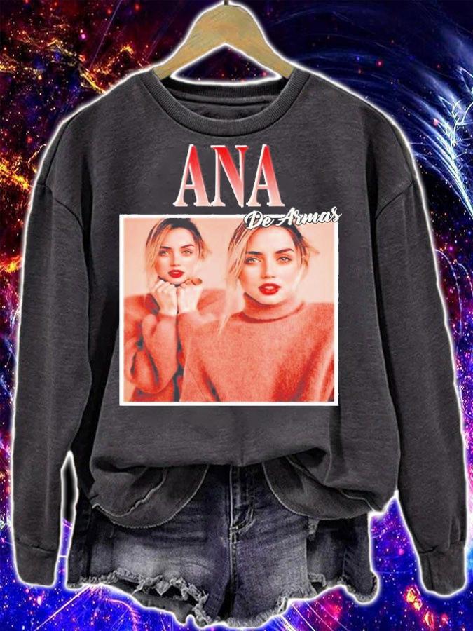 Ana De Armas Portrait Retro T-Shirt t-shirt sweatshirt