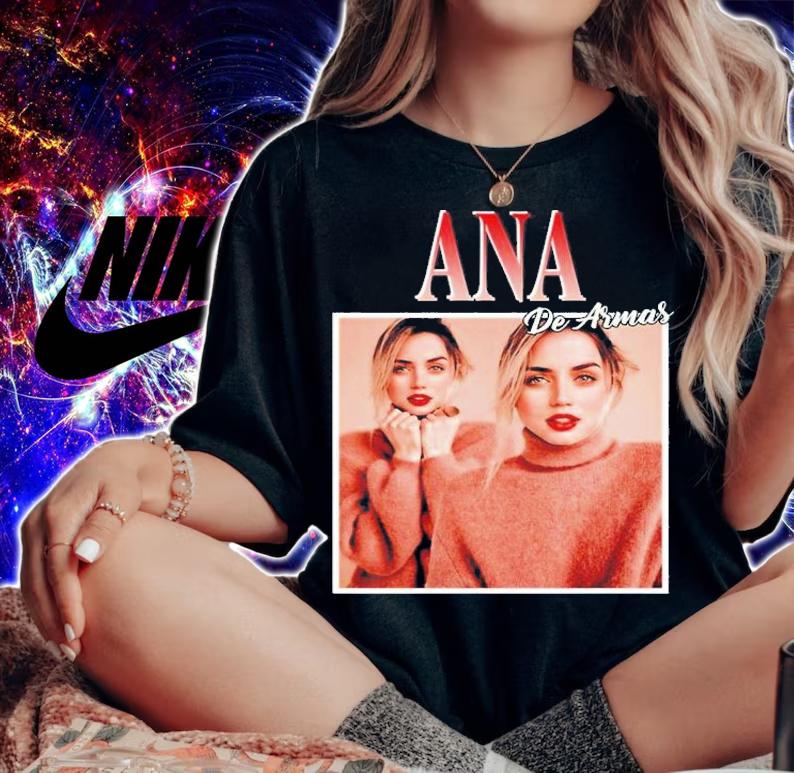 Ana De Armas Portrait Retro T-Shirt t-shirt woman shirt