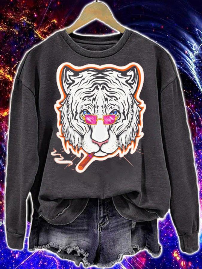 Smoking White Tiger T-Shirt t-shirt sweatshirt
