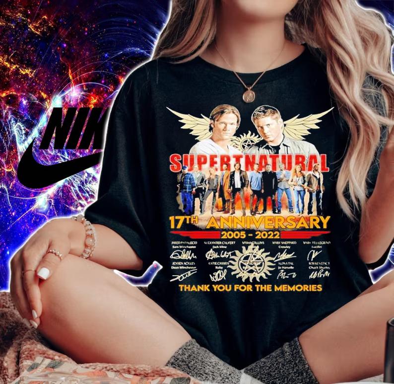 Supernatural 17th anniversary 2005 2022 thank you for the memories shirt t-shirt woman shirt