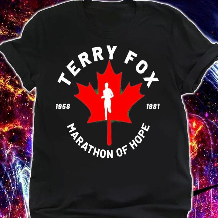 Terry Fox Canada Maple Leaf Marathon Of Hope shirt t-shirt