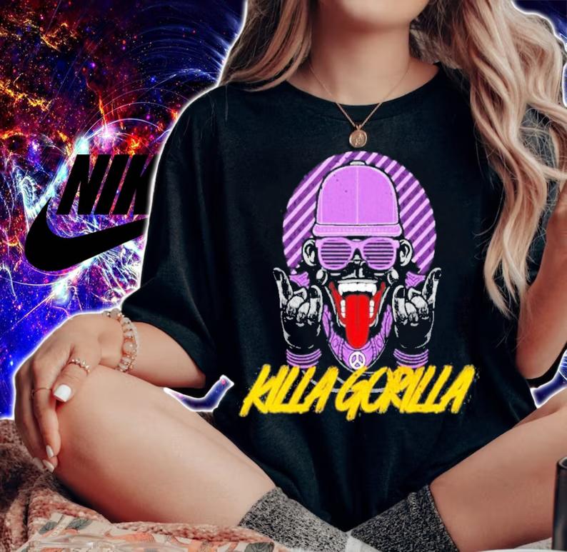 Killa Gorilla Hiphop Retro Artwork Shirt t-shirt woman shirt