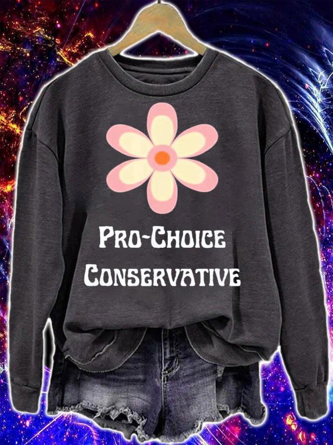 Pro Choice Conservative Feminism Groovy Flower Republican T-Shirt t-shirt sweatshirt