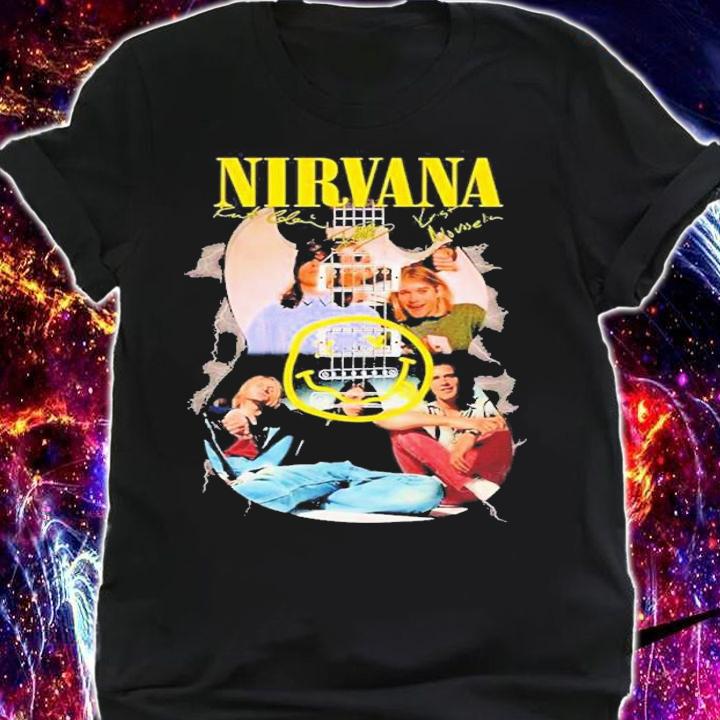 Nirvana Guitar Band Signatures Shirt t-shirt shirt