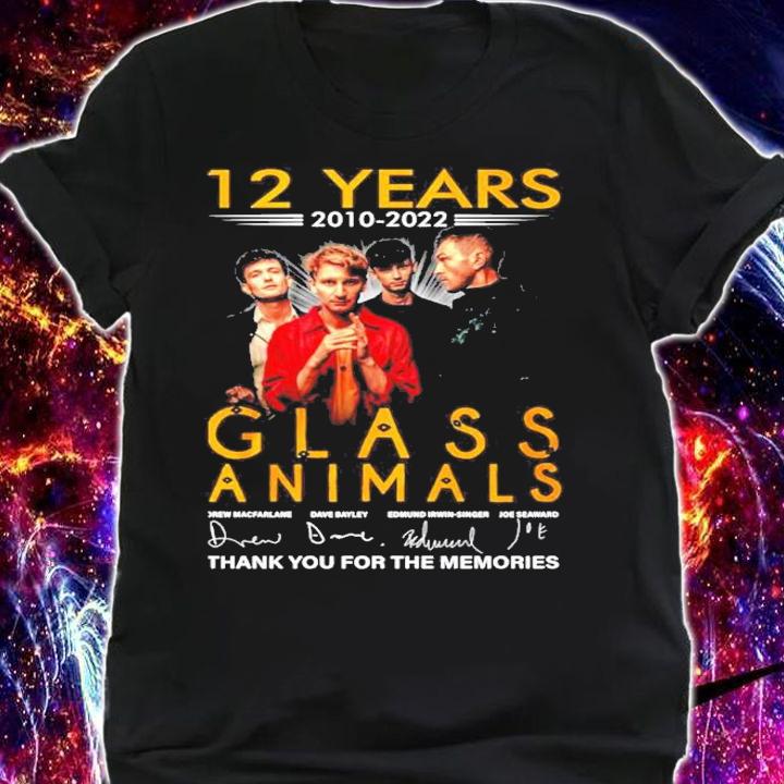 12 years 2010 2022 Glass Animals signatures thank you for the memories shirt t-shirt