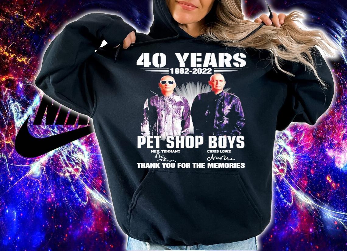 40 Years 1982-2022 Pet Shop Boys Signatures Thank You For The Memories Shirt t-shirt