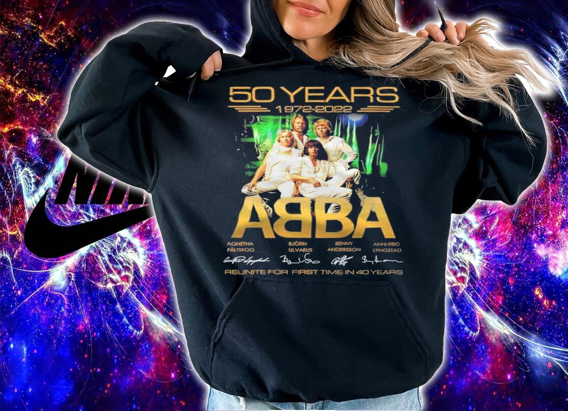 50 years 1972-2022 ABBA signatures reunite for first time in 40 years shirt t-shirt hoodie