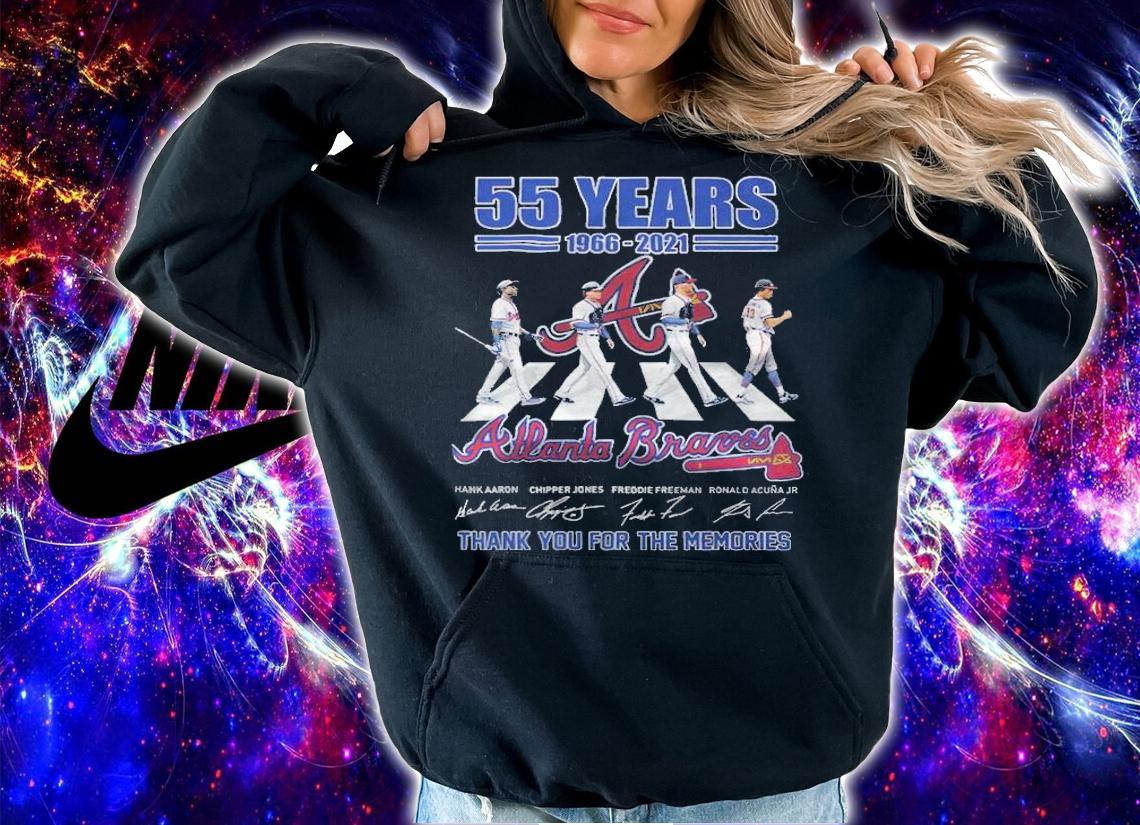 55 years Atlanta Braves 1966-2021 Abbey Road signatures shirt t-shirt hoodie