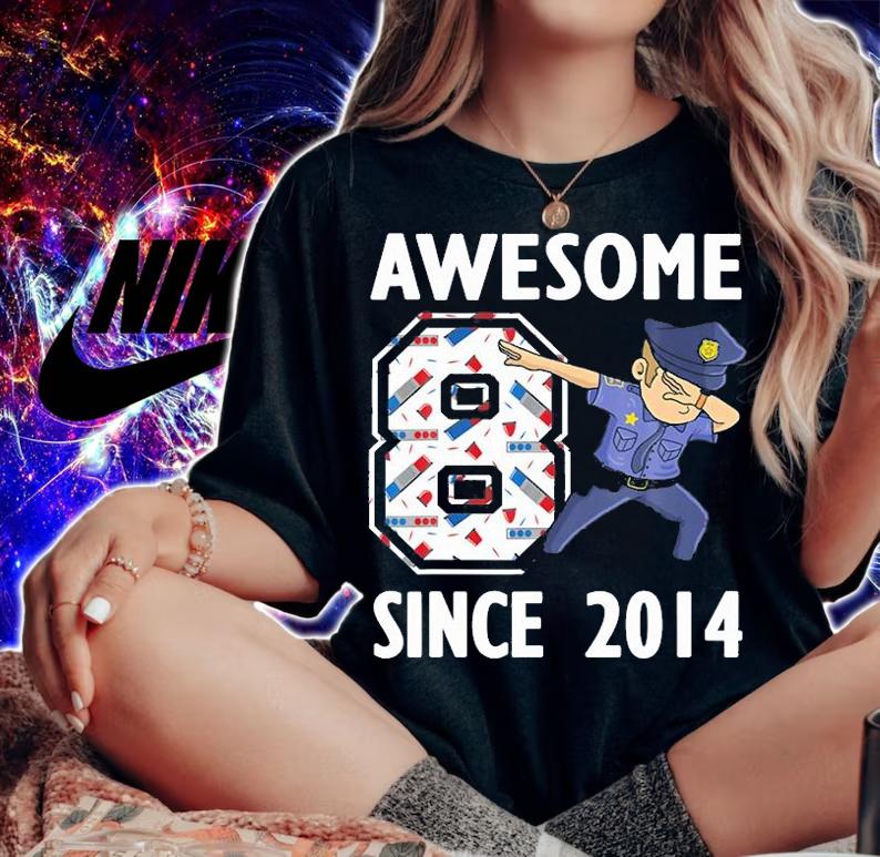 8Th Birthday Party Policeman Boy Police Officer T-Shirt t-shirt woman shirt
