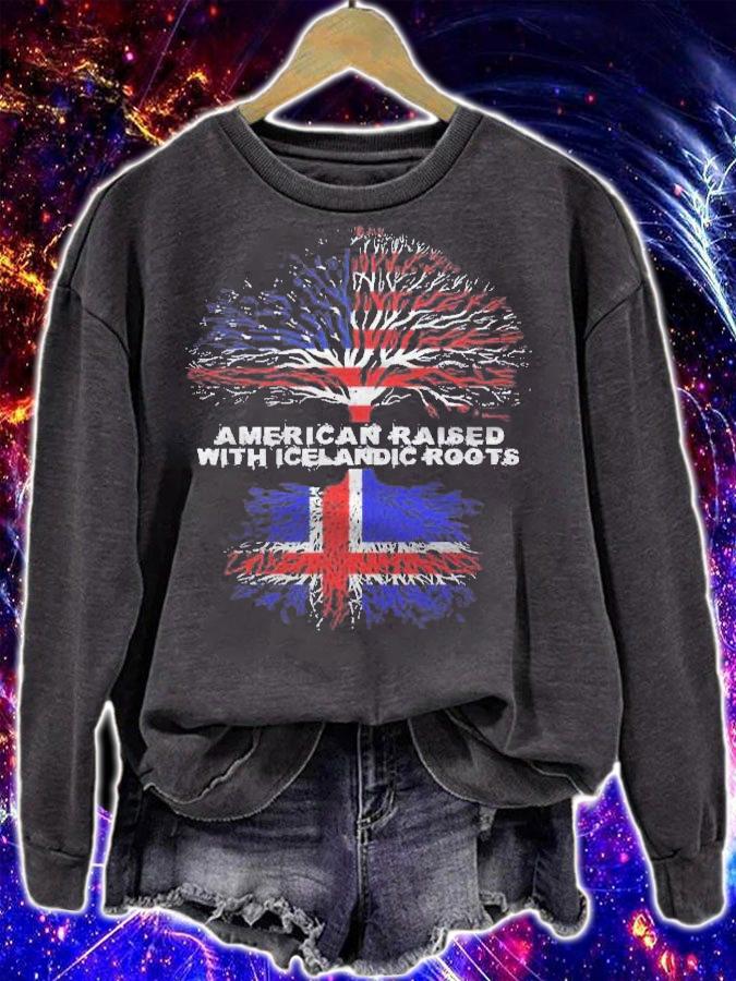 American Raised With Icelandic Roots Iceland shirt t-shirt sweatshirt