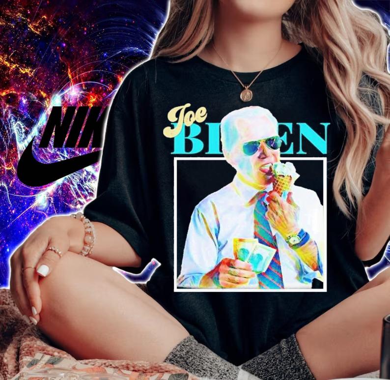Anti Joe Biden Eating Ice Cream Shirt t-shirt woman shirt