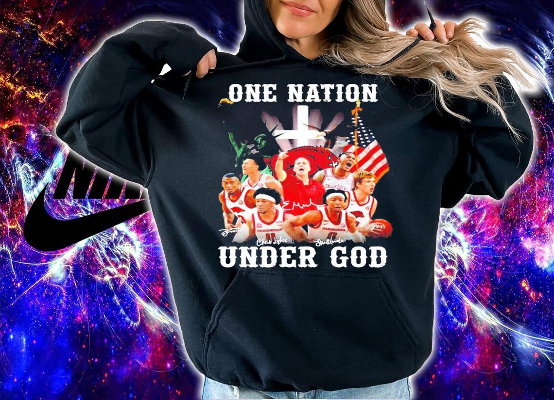 Arkansas Razorbacks One Nation Under God Signatures Shirt t-shirt