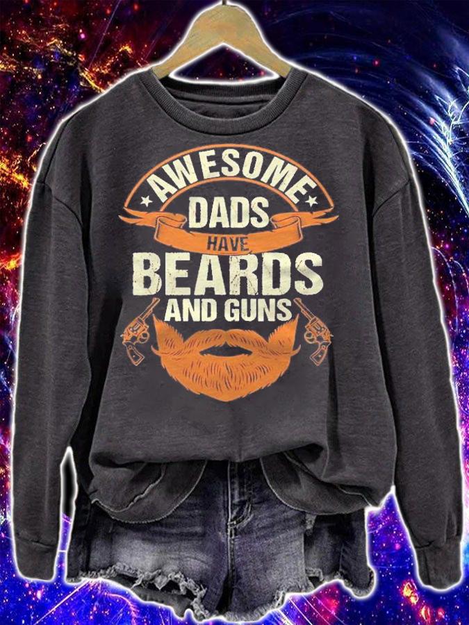 Awesome Dads Have Beards And Guns, Beard Lover Gun Owner shirt t-shirt sweatshirt