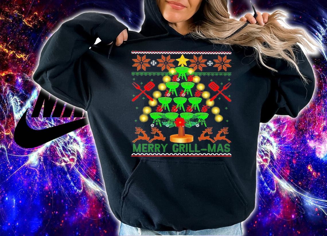 BBQ Smoker Christmas Tree Ugly Shirt t-shirt
