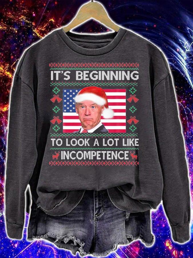 Biden It's Beginning To Look A Lot Like Incompeten T-Shirt t-shirt