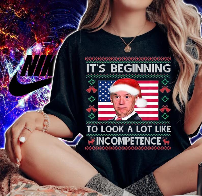 Biden It's Beginning To Look A Lot Like Incompeten T-Shirt t-shirt