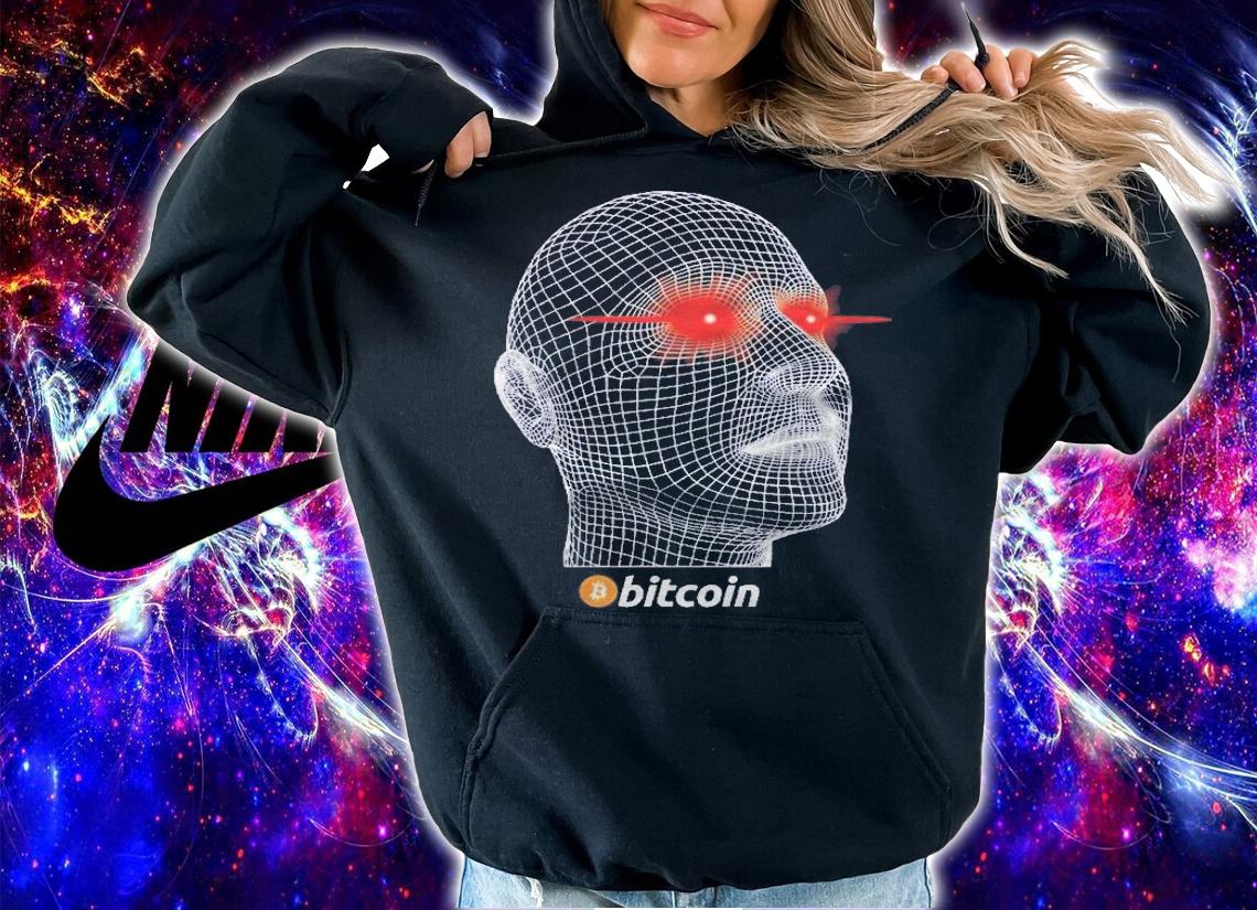 Bitcoin Laser Eyes Blockchain Hodl Head Crypto Graphic Shirt t-shirt hoodie