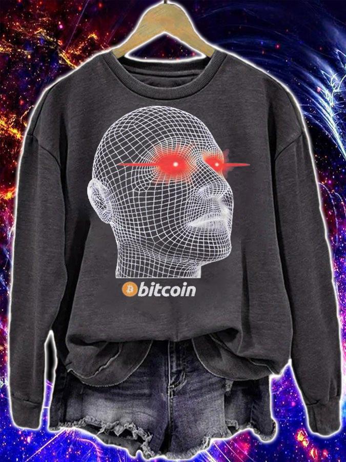 Bitcoin Laser Eyes Blockchain Hodl Head Crypto Graphic Shirt t-shirt sweatshirt