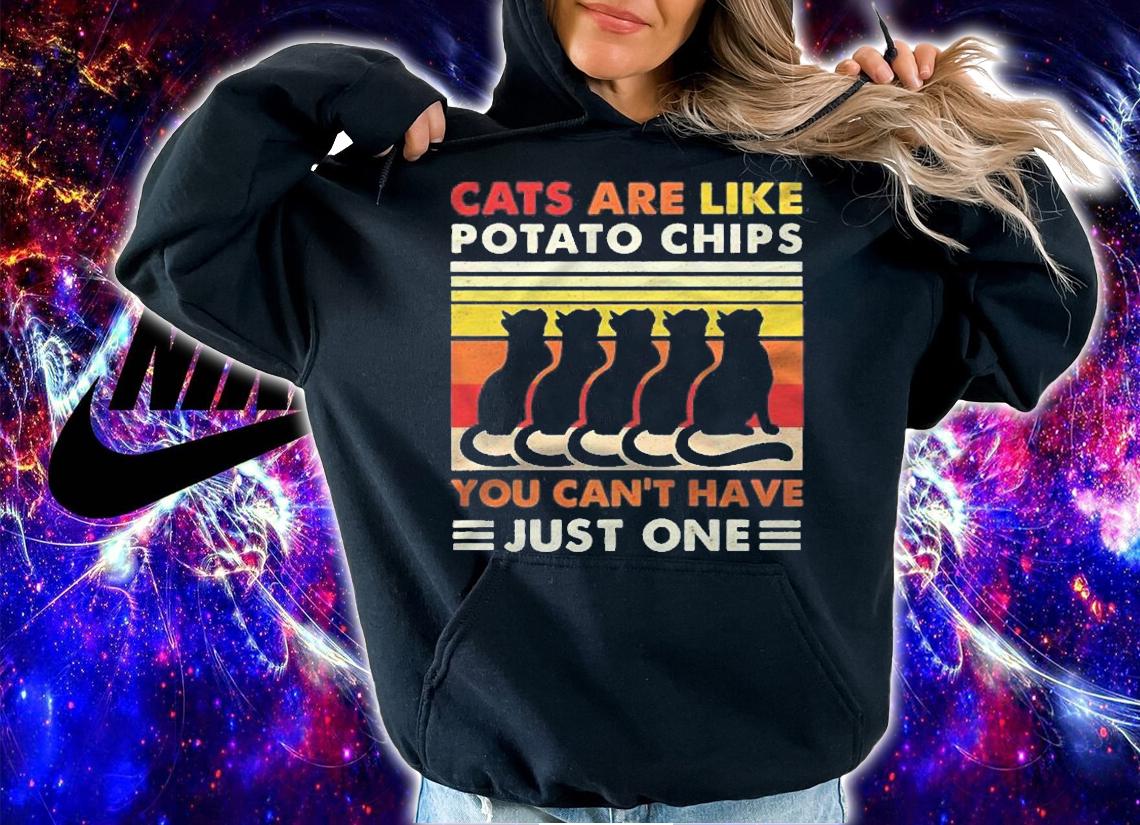 Cats Are Like Potato Chips Shirt Funny Cat Lovers Gift Kitty Shirt t-shirt
