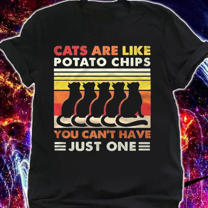 Cats Are Like Potato Chips Shirt Funny Cat Lovers Gift Kitty Shirt t-shirt