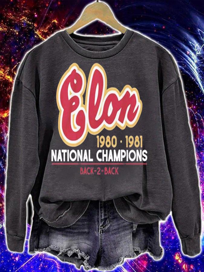 Elon Football 1980-1981 National Champions Back-2-Back Shirt t-shirt sweatshirt