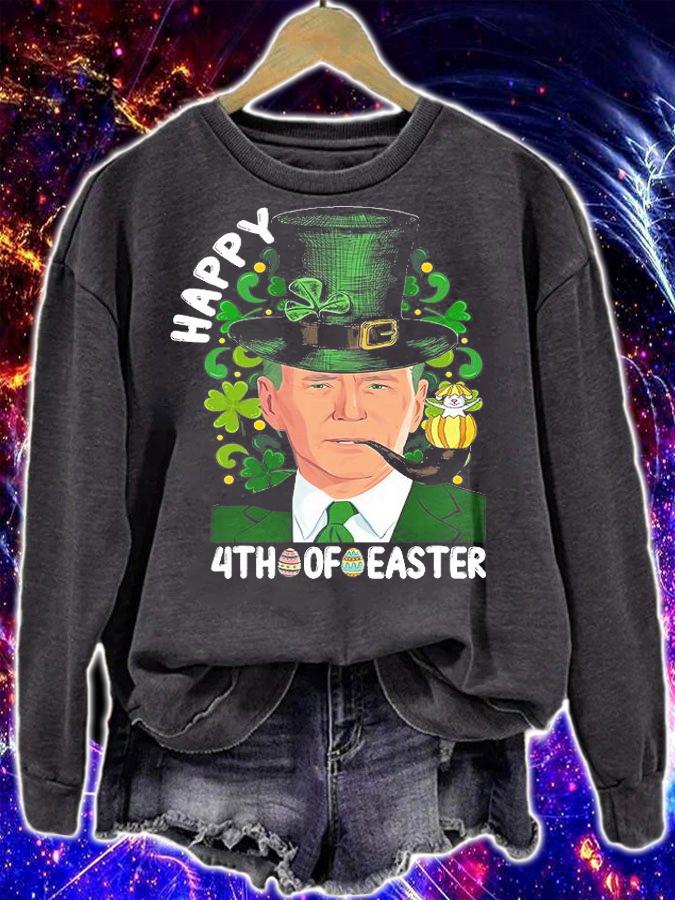 Happy 4th Of Easter Funny Joe Biden Confused St Patricks Day Design T-Shirt t-shirt sweatshirt