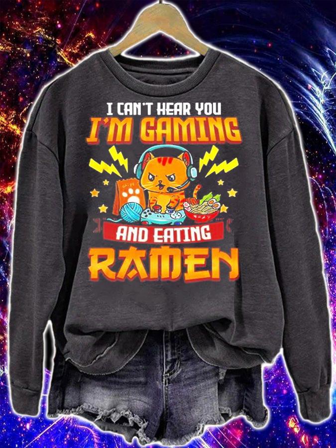 I Cant Hear You Im Gaming And Eating Ramen T-Shirt t-shirt
