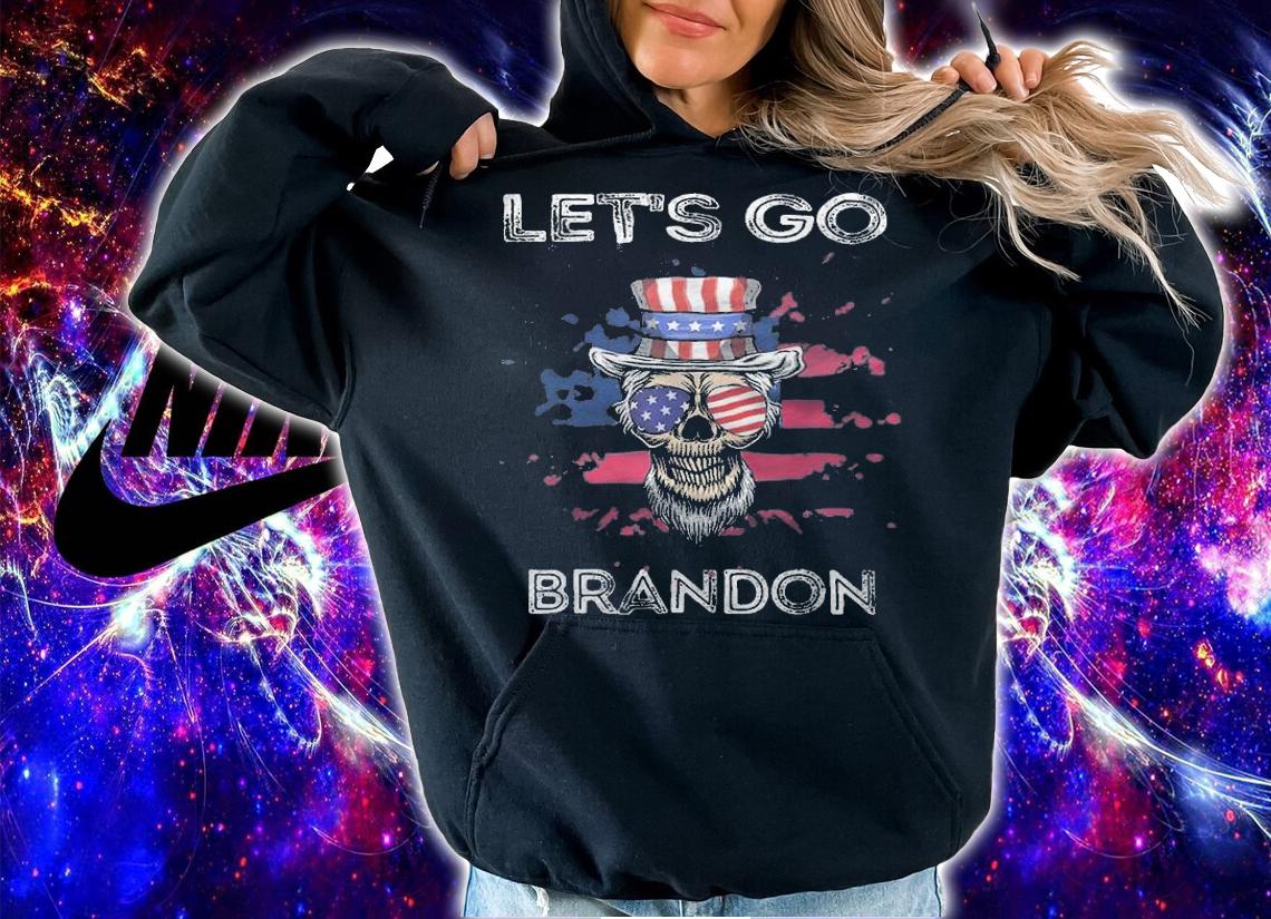 Let's Go Brandon Skull Sunglasses USA Flag T-Shirt t-shirt hoodie