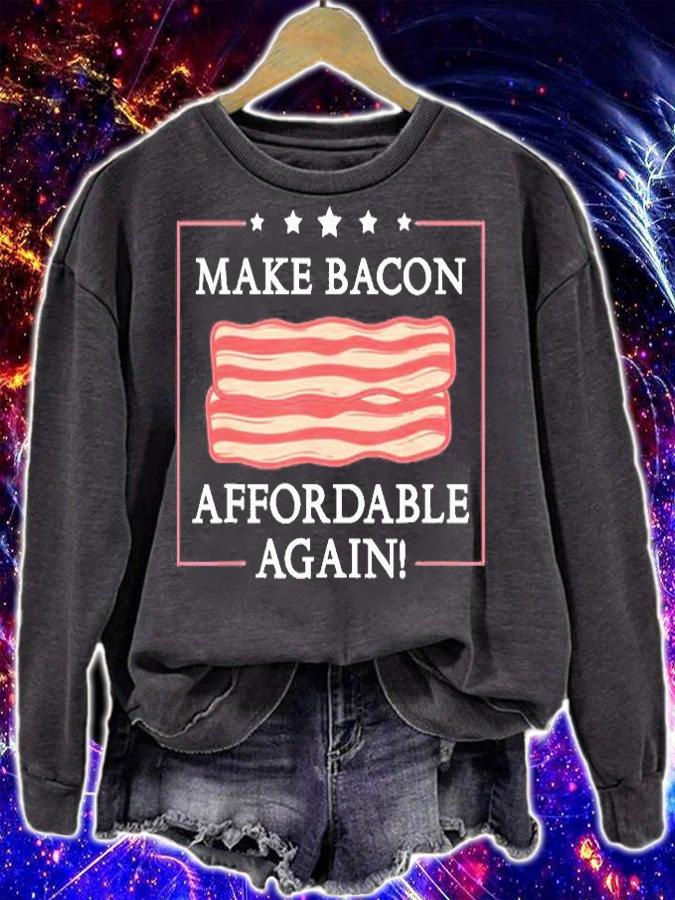Make Bacon Affordable Again Funny Inflation Anti Joe Biden T-Shirt t-shirt sweatshirt
