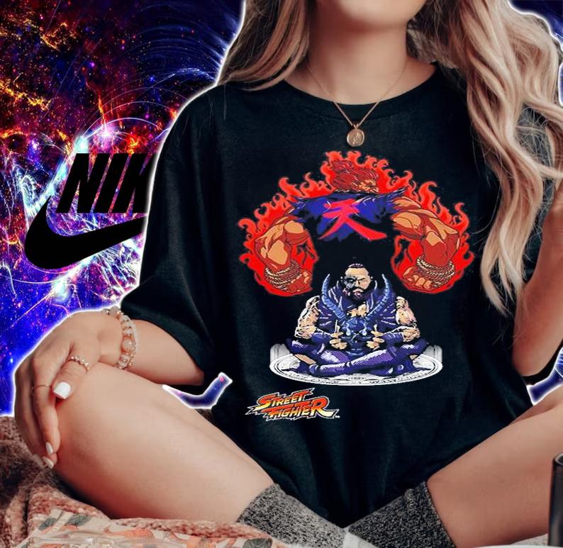 Malakai Black Vs. Akuma Street Fighter T-Shirt t-shirt woman shirt