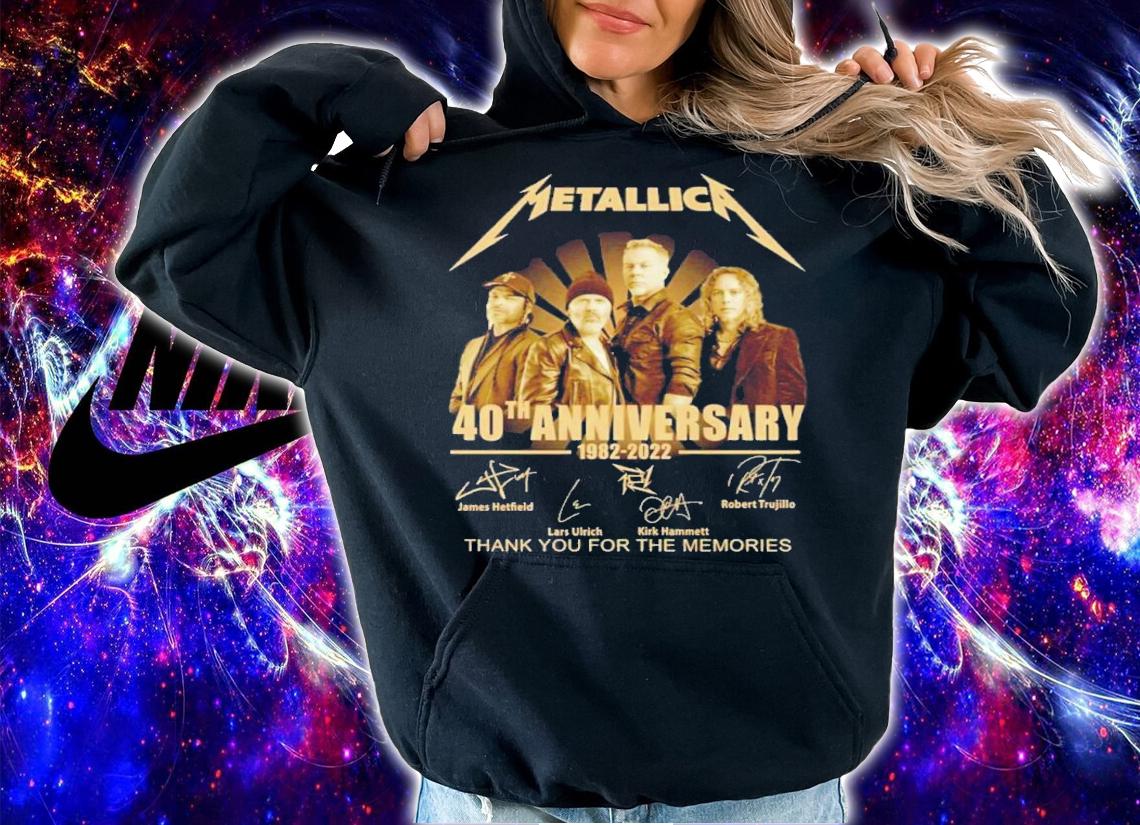 Metallica 40th Anniversary 1982-2022 Signatures Thank You For The Memories Shirt t-shirt hoodie