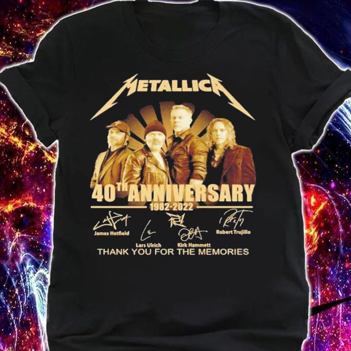 Metallica 40th Anniversary 1982-2022 Signatures Thank You For The Memories Shirt t-shirt shirt