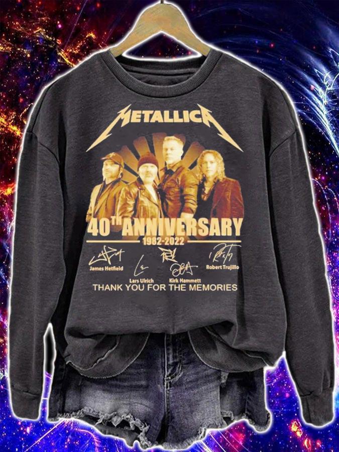 Metallica 40th Anniversary 1982-2022 Signatures Thank You For The Memories Shirt t-shirt sweatshirt